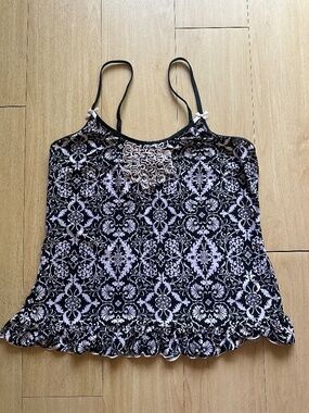 Y2K Babydoll Cami / Pajama Top Whimsigoth Alt Goth Grunge Size Medium